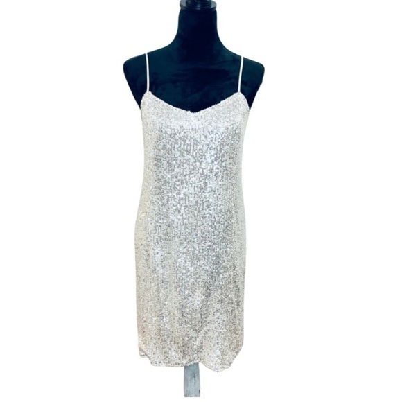 Worthington Womens Sleeveless Sequin Slip Dress Size Small - Picture 2 of 10